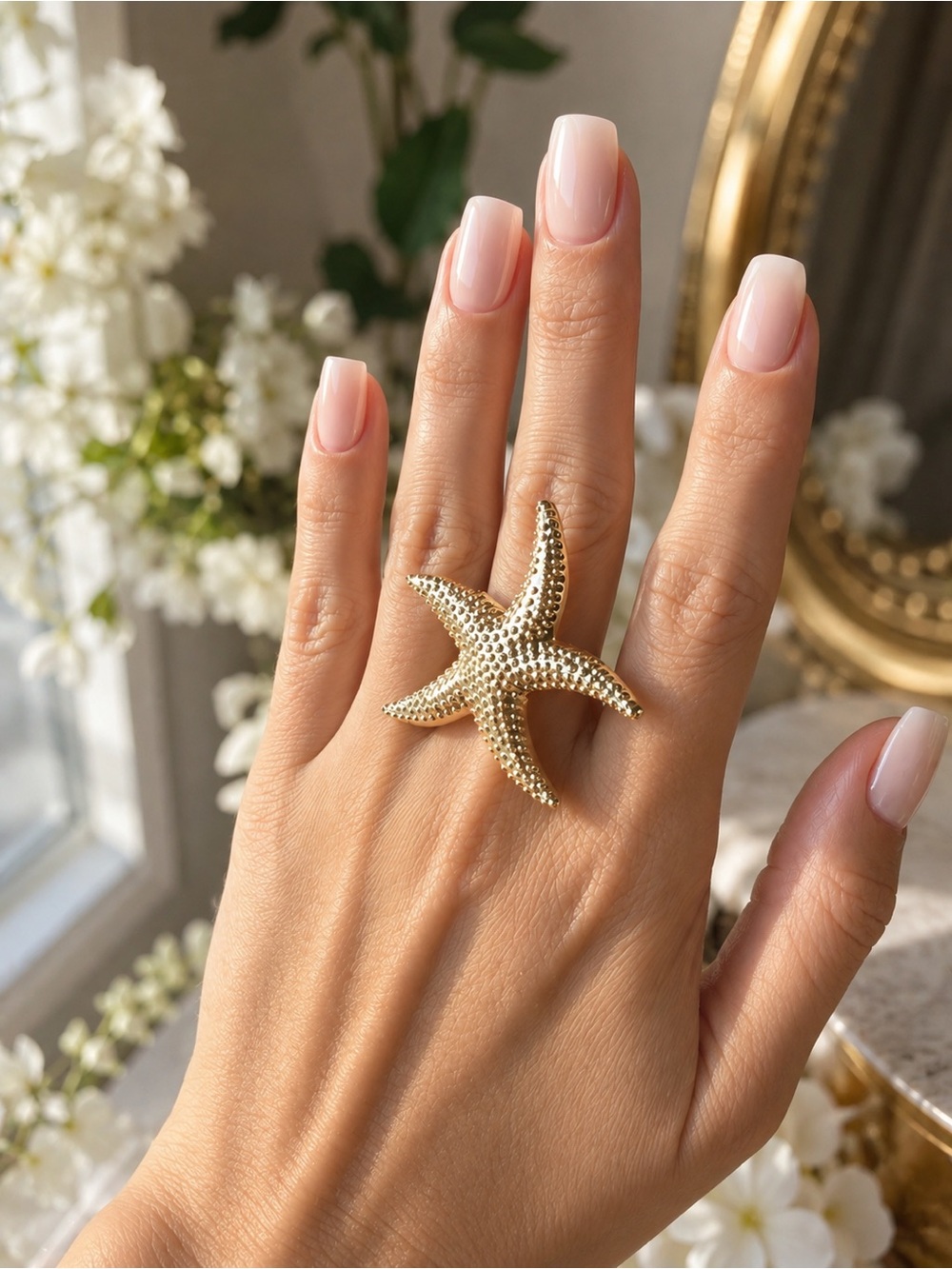Gold Starfish Statement Ring - Women Jewelry